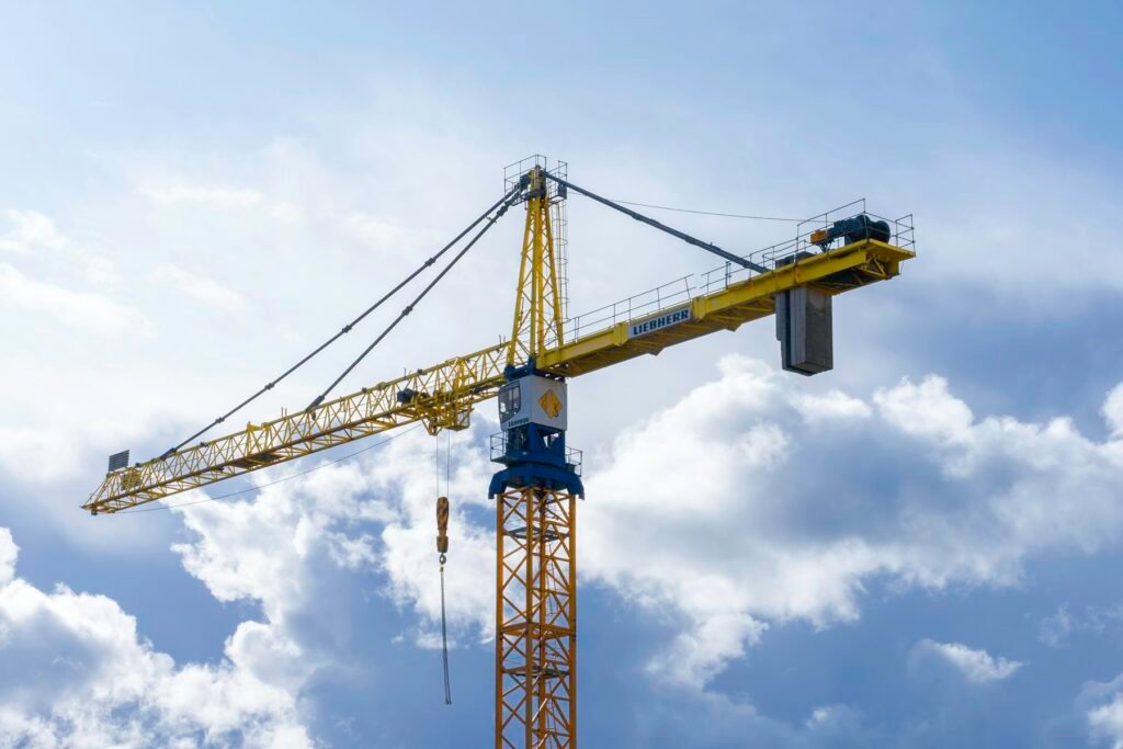 Construction crane against the sky